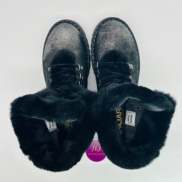 Pajar Women's Penny Faux Fur Pewter Metallic/Black Winter Snow Boots Size 6-6.5 - Picture 9 of 13